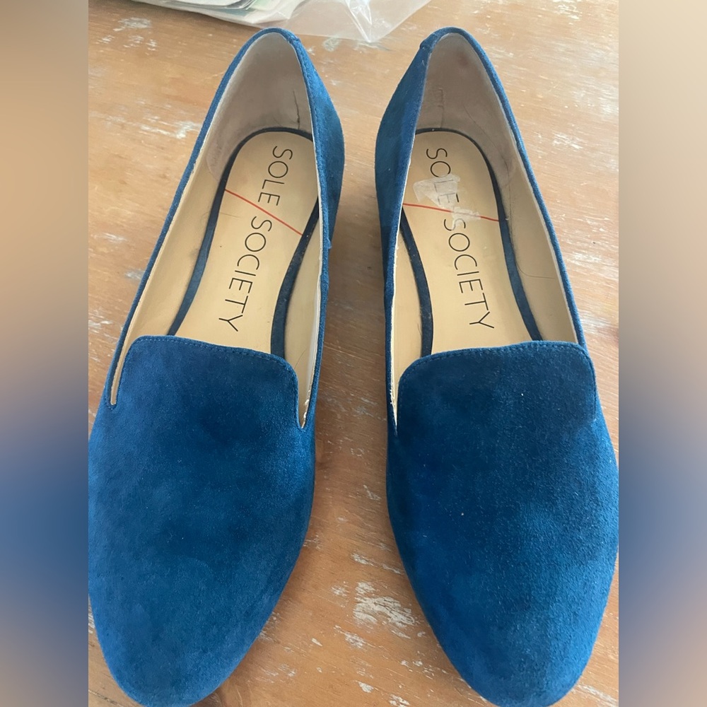 Suede blue flats